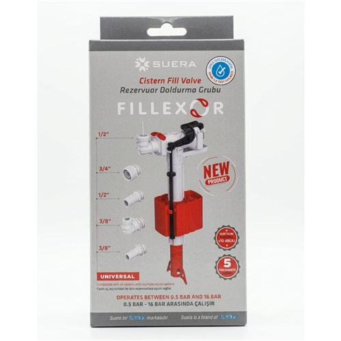 SUERA FILLEXOR YANDAN DOLDURMA PLS UZUN RAKOR+DİRSEK+SOMUN 1/2"+3/8+3/4"